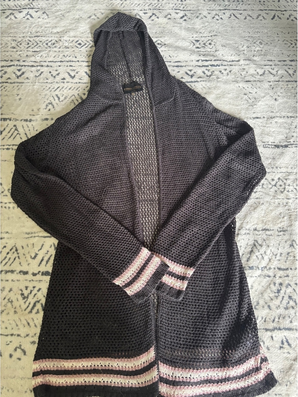 Absolutely Creative Worldwide Women's Open Front Hooded Cardigan XL